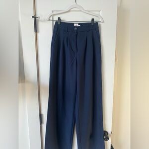 Princess Polly Navy Wide-Leg Trousers